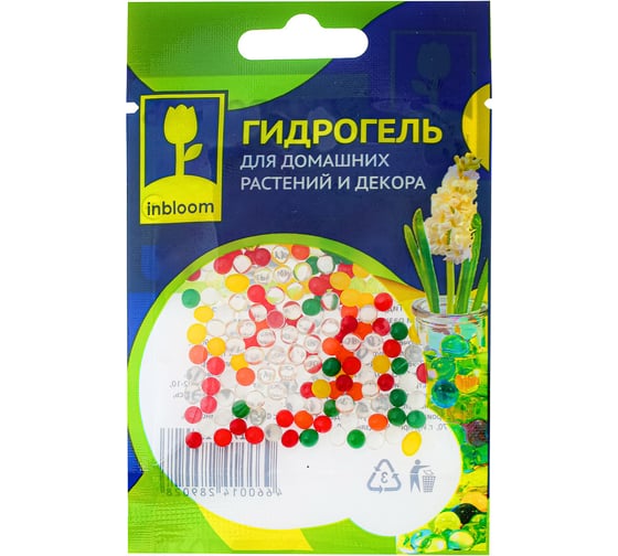 Изображение товара Гидрогель для домашних растений и декора INBLOOM "Шарики Разноцветные", полимерный материал 173-215