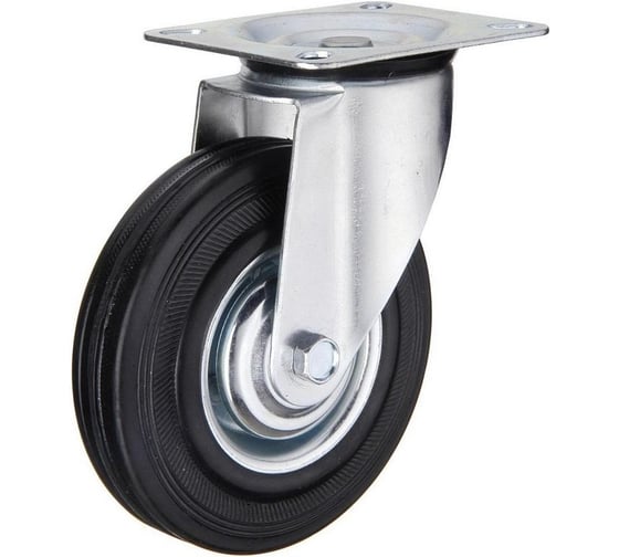 Изображение товара Колесо для тележки поворотное SC 200 литая резина, без тормозов, 200 мм ООО Комус 372520