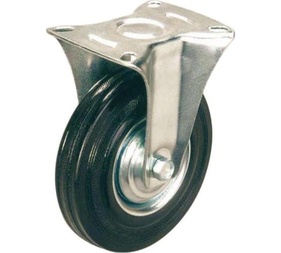 Изображение товара Колесо для тележки неповоротное FC 200 литая резина, без тормозов, 200 мм ООО Комус 372518