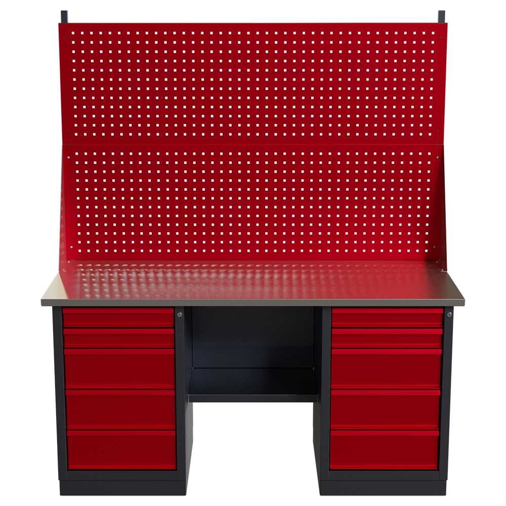 Изображение товара Слесарный двухтумбовый верстак с двойным экраном IRONMEBEL worky wk-5/wk-5 1600 M-IM00193K