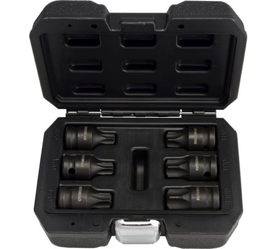 Изображение товара Набор ударных головок (6 шт; T55-T100; 1/2DR) АвтоDело 40194