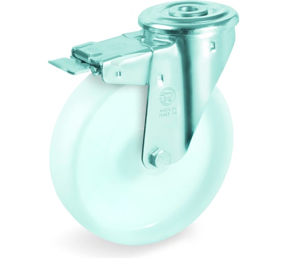 Изображение товара Колесо поворотное с тормозом, подшипником скольжения (125х38х12 мм; 220 кг; полиамид) Tellure Rota 686703