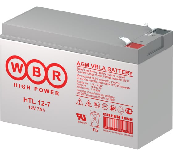 Изображение товара Аккумуляторная батарея WBR HTL12-7 12В, 7 Ач УТ-00000281