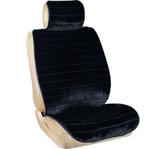 Изображение товара Накидка сиденья меховая искусственная мутон SKYWAY 5 предм. ARCTIC Черный Полоска S03001069