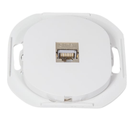 Изображение товара Компьютерная розетка с Keystone модулем Aling-conel EON RJ45 кат.6А FTP , механизм, белая арт. E616S.0