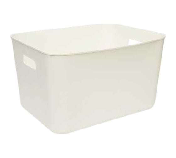 Изображение товара Пластиковая корзина для хранения с ручками HANDY HOME белая, 17 л Jiu-4