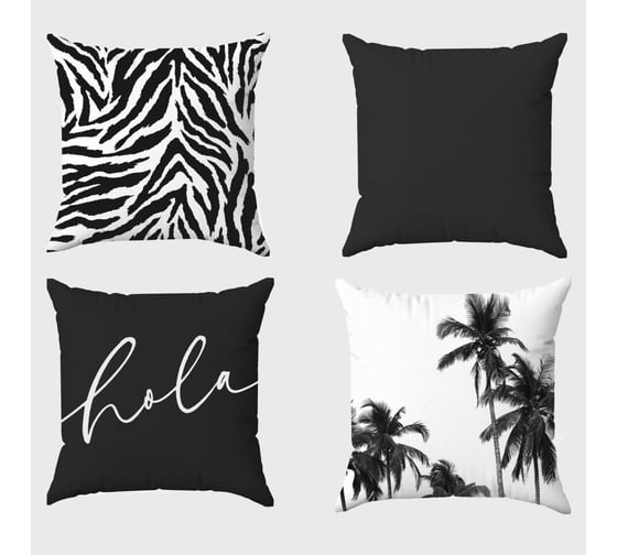 Изображение товара Чехол на подушку Этель Hola, 4 шт., 40х40 см, велюр 9788795