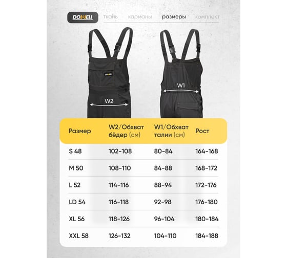 Изображение товара Рабочий полукомбинезон DOWELL basic, ld D81430-LD