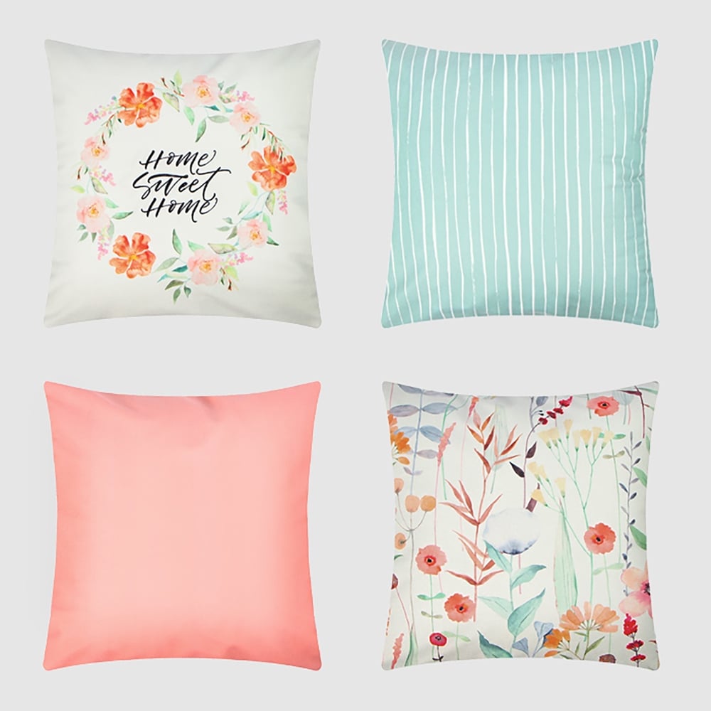 Изображение товара Комплект чехлов на подушки Этель Flowers 4 шт 40x40 см велюр стиль цветы