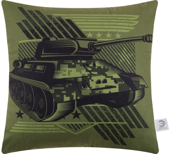 Изображение товара Декоративная подушка Этель "Танк" 40x40 см, велюр, 100% п/э 5447017