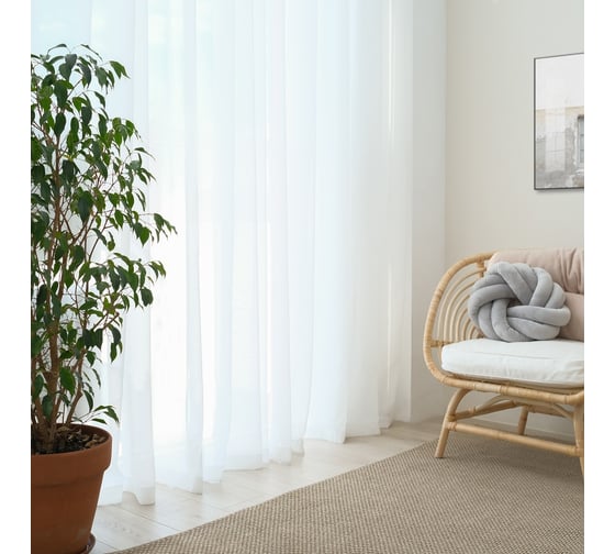 Изображение товара Тюль Этель 290х300 цвет белый, вуаль, 100% полиэстер 4280483