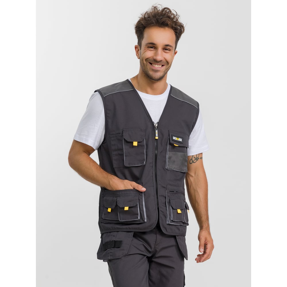 Изображение товара Рабочий жилет DOWELL hd, XL, черно-серый, желтый