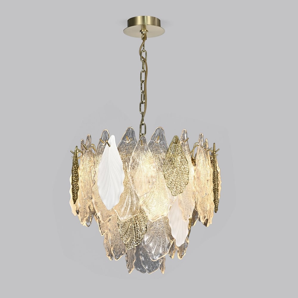 Изображение товара Подвесная люстра Bogate's с фактурным стеклом 369/8 золото классика