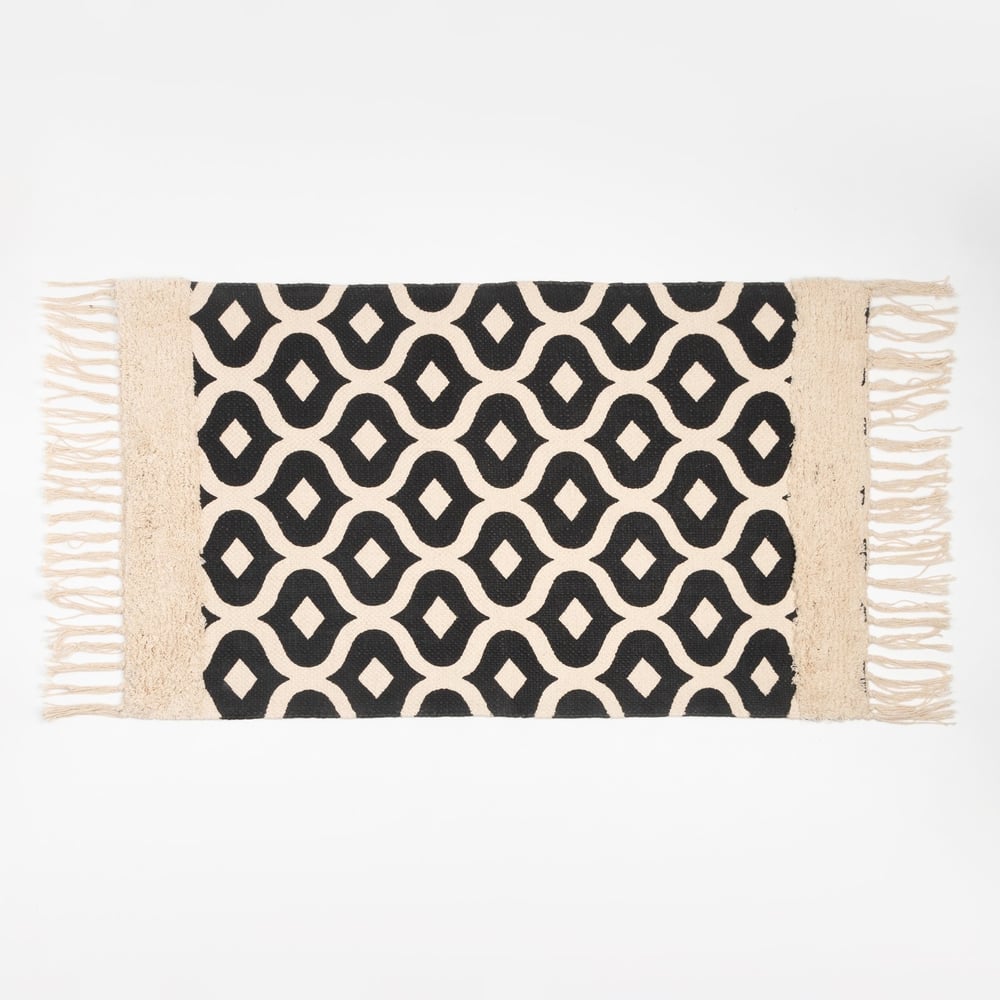 Изображение товара Ковер Этель Waves 50x80 см 100% хлопок бежево-черный с нескользящей основой