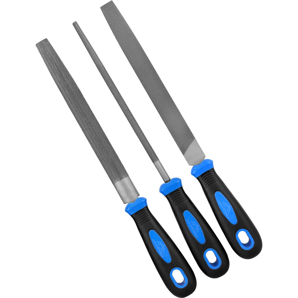 Изображение товара Набор напильников VertexTools 3 шт для металла, дерева и пластика, полупрофессиональный
