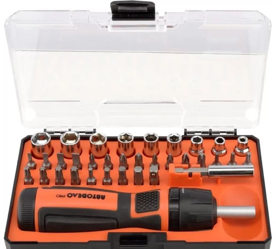 Изображение товара Набор отвертка со сменными вставками АвтоDело PRO 35 предметов в пластиковом футляре 36735 16306