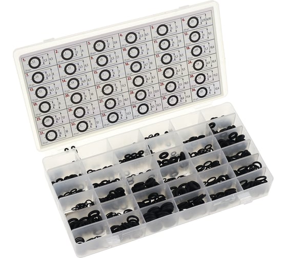 Изображение товара Набор резиновых колец Сантехкреп сантехник №40 в органайзере (720 колец от 1,5 до 9 мм 36 видов) 2.7.21.