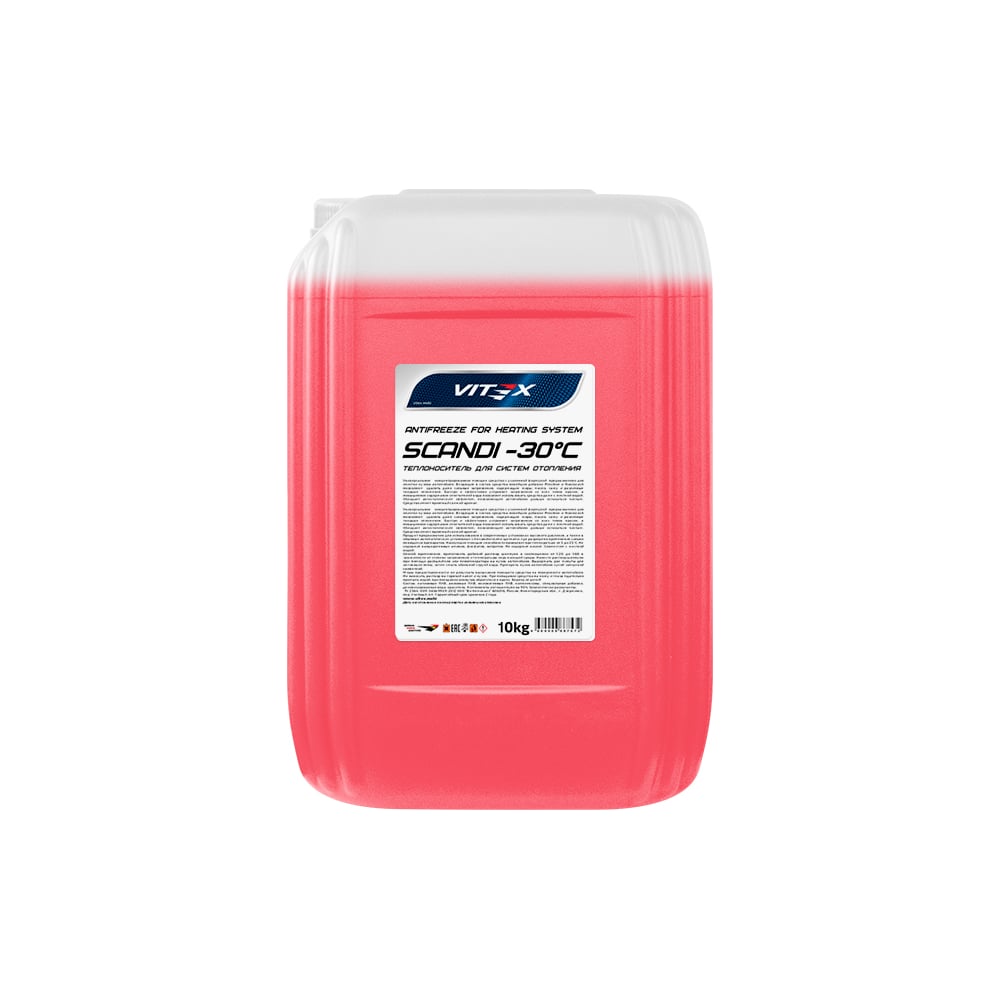 Изображение товара Антифриз для системы отопления VITEX Scandi -30С красный 10 кг v115705