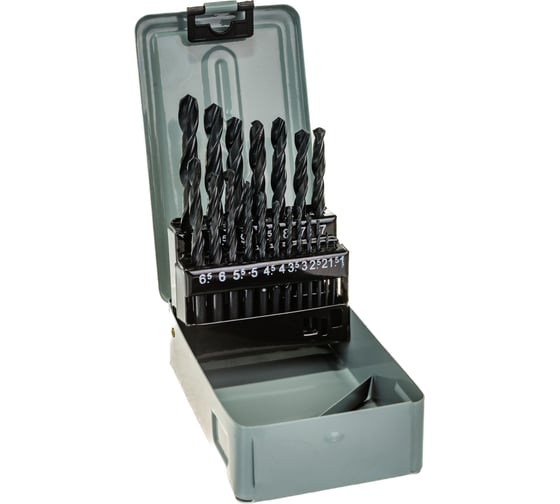 Изображение товара Набор сверл по металлу (19 пр, 1-10 мм, HSS) металлический кейс STHOR 22190