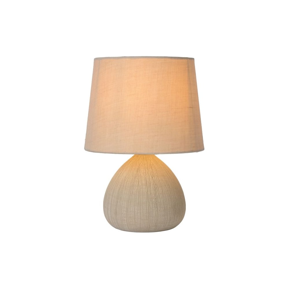 Изображение товара Настольная лампа Lucide RAMZI с керамическим корпусом и тканевым плафоном