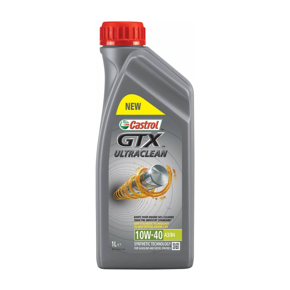 фото Масло моторное синтетическое gtx ultraclean 10w40 a3/b4 (1 л) castrol 15a4de