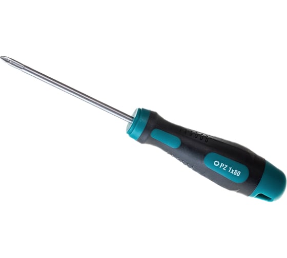 Изображение товара Отвертка Kraftool Expert Cr-Mo-V сталь двухкомпонентная противоскользящая рукоятка PZ №1x80 мм 250073-1-080