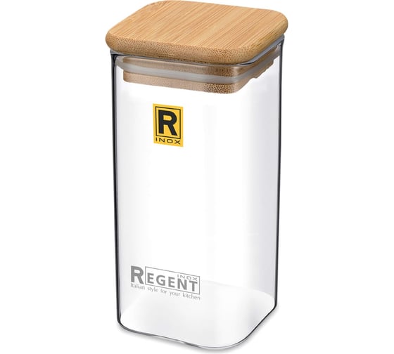 Изображение товара Стеклянная банка для сыпучих продуктов Regent inox 1,3л linea desco 93-DE-CA-04-1300