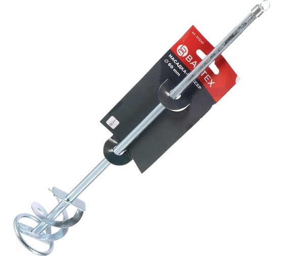 Изображение товара Насадка-миксер для красок и строительных смесей 60x400x10 мм, плоские лопасти, цинк, sds-plus BARTEX 311540