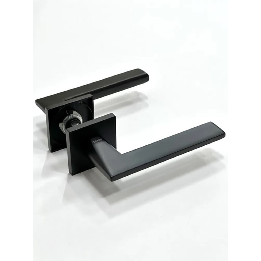 Изображение товара Ручка дверная Rucetti RAP 30 SLIM-S BL черная квадратная для межкомнатных дверей