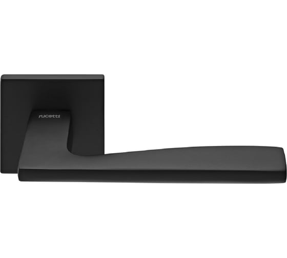 Изображение товара Ручка дверная Rucetti RAP 28 SLIM-S BL, на квадратной розетке 6 мм, цвет - черный 9014610