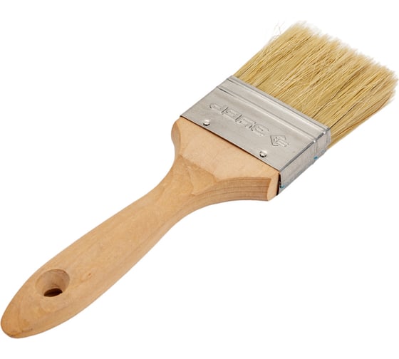 Изображение товара Кисть Зубр ЭКСПЕРТ Универсал плоская, для всех видов ЛКМ, светлая натуральная щетина, деревянная ручка, 2,5"/63мм 01005-063