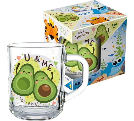 Изображение товара Кружка ND Play Авокадо, в подарочной упаковке, маленькая, 230 мл, стекло 307900