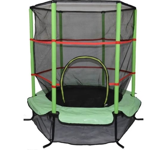 Изображение товара Детский каркасный батут для дома и улицы Капризун 140 см, с защитной сеткой, зеленый 404586