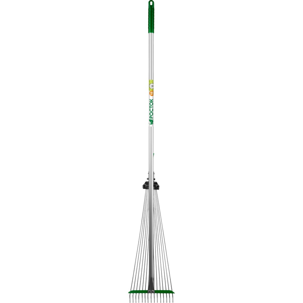 фото Веерные грабли с алюминиевым черенком росток рв-15 регулируемые, длина 1180 мм 39640