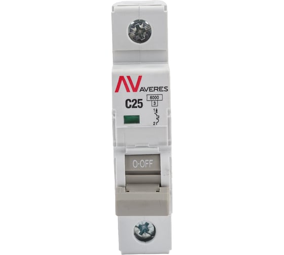 Изображение товара Автоматический выключатель EKF AVERES AV-6, 1P, 25A, C, 6kA mcb6-1-25C-av