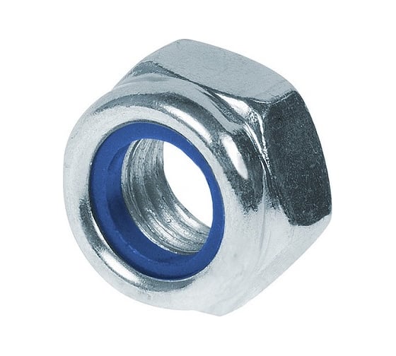 Изображение товара Шестигранная гайка со стопорным нейлоновым кольцом Bullit DIN 985 10.9 высокая M10 8шт 14-0018250