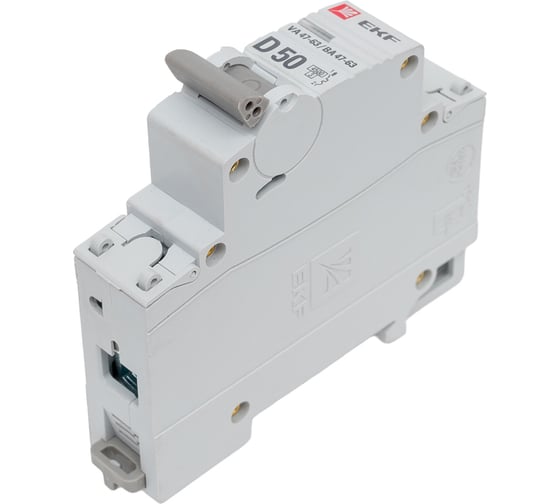 Изображение товара Автоматический выключатель EKF PROxima, ВА 47-63, 1P, 50А, D, 4,5kA mcb4763-1-50D-pro