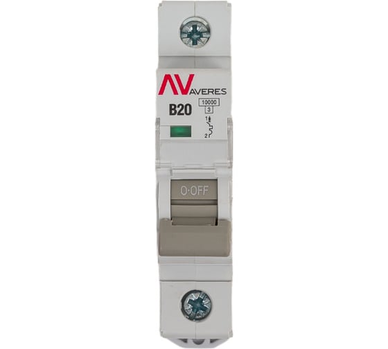 Изображение товара Выключатель автоматический EKF AV-10, 1P, 20A, 10kA, AVERES mcb10-1-20B-av