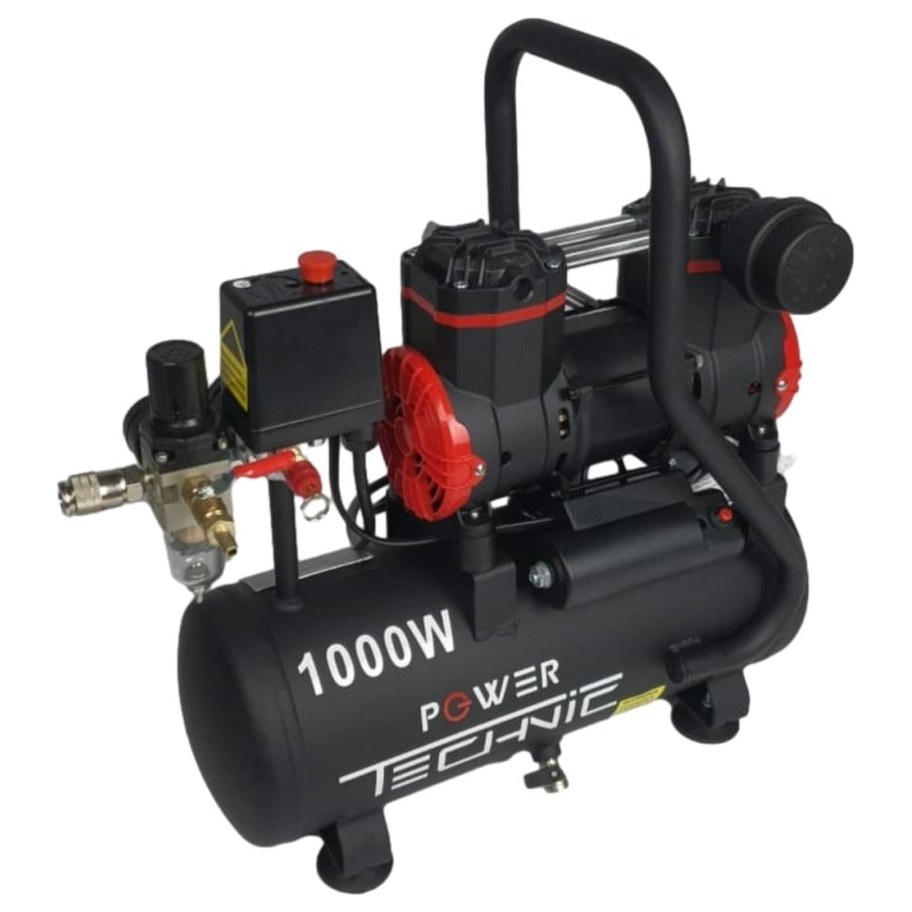 Изображение товара Поршневой малошумный безмасляный компрессор POWER TECHNIC с фильтром влагоотделителем ACL200/008