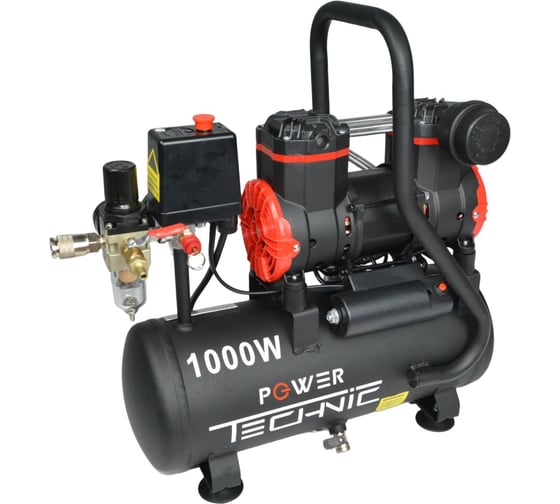 Изображение товара Поршневой малошумный безмасляный компрессор POWER TECHNIC с фильтром влагоотделителем ACL200/008