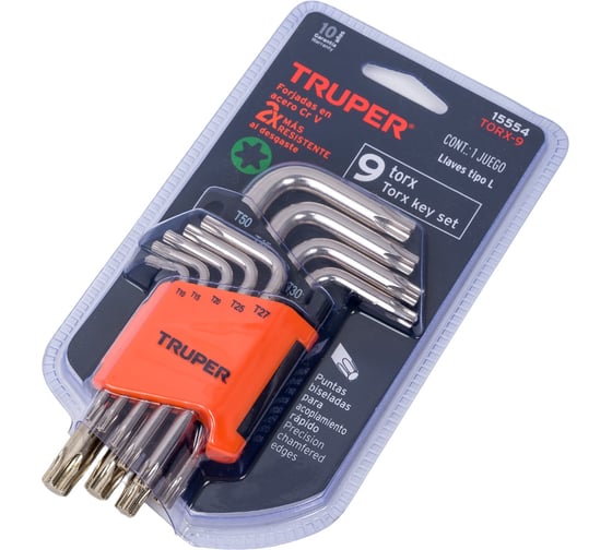 Изображение товара Набор ключей Torx Truper 9 шт TORX-9 15554