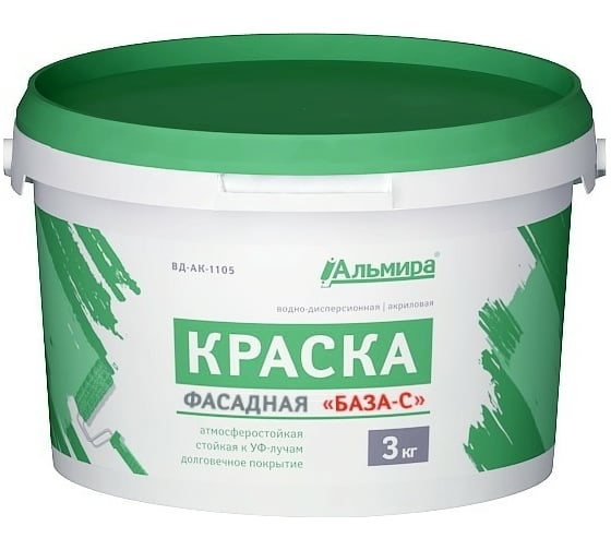Изображение товара Фасадная краска Альмира БАЗА-С 3 кг 00-00000377