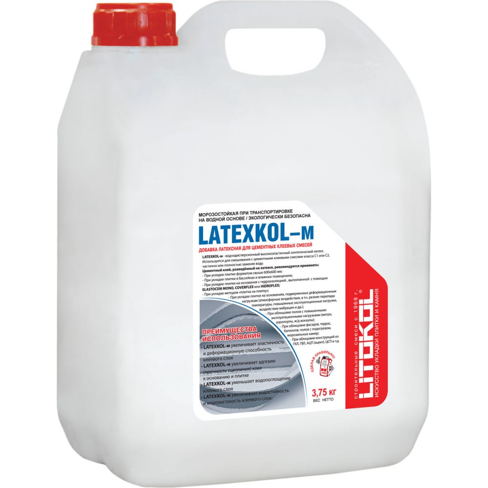 фото Латексная добавка для клеев litokol latexkol-м 3,75 кг can 112010004