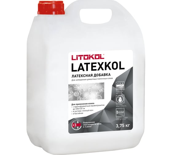 Изображение товара Латексная добавка для клеев LITOKOL LATEXKol-м 3,75 кг can 112010004