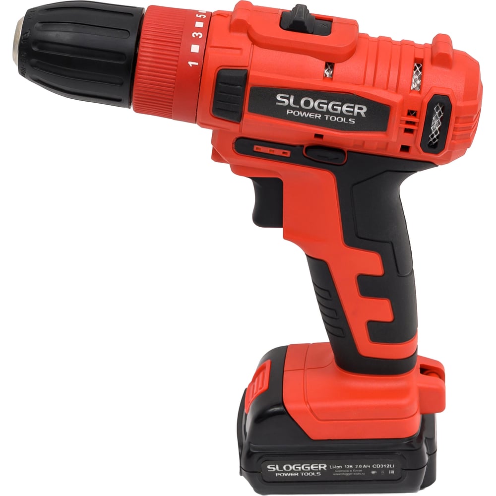 Изображение товара Аккумуляторная дрель шуруповерт SLOGGER CD312Li 12В с подсветкой и реверсом