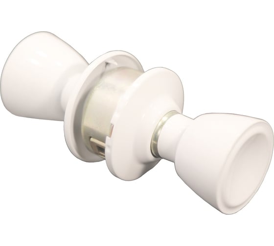 Изображение товара Дверная защелка-ручка Левша NORBEL 588 PS без ключа, без фиксатора, белая У4-6831.Б