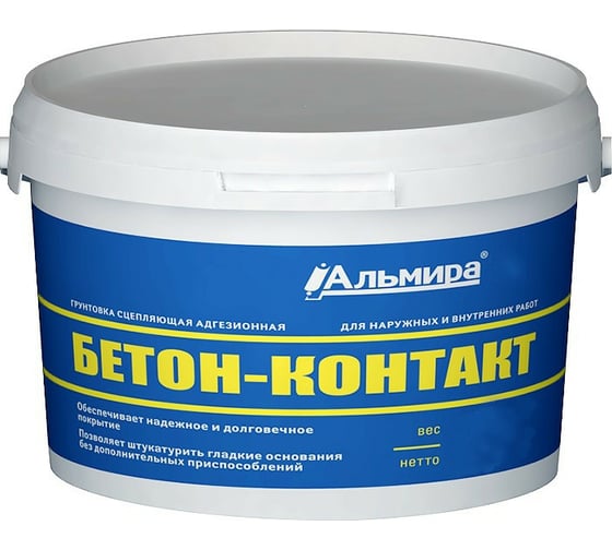 Изображение товара Грунтовка АЛЬМИРА сцепляющая адгезионная "Бетон-контакт" 6,0 кг 00-00000222