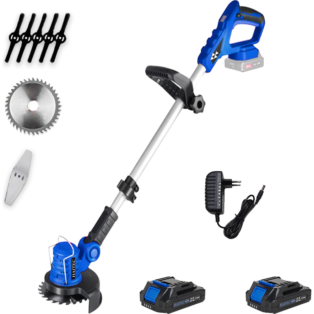 Изображение товара Аккумуляторный триммер HAITEC 2 аккумулятора 2 А*ч HT-AMS22Li