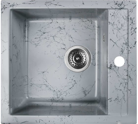 Изображение товара Мойка для кухни из искусственного камня WISENT мрамор серо-черный (беларусь) 450x500x200 WA45-16/WGER013