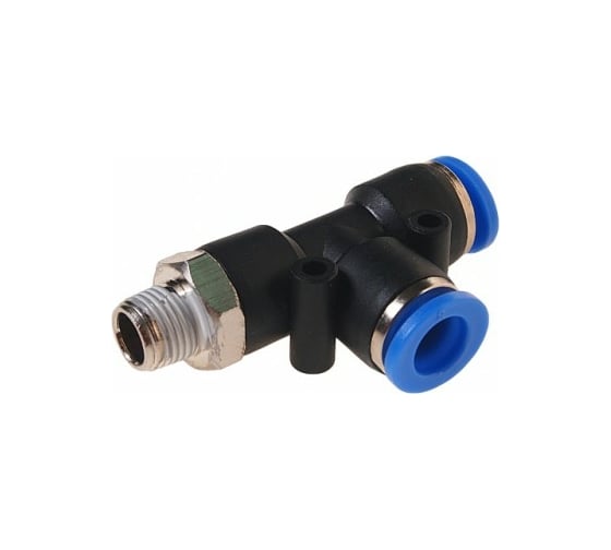 Изображение товара Фитинг Т-образный с наружной резьбой (8 мм; 1/8") для пластиковых трубок ROCKFORCE RF-SPD08-01(2163)